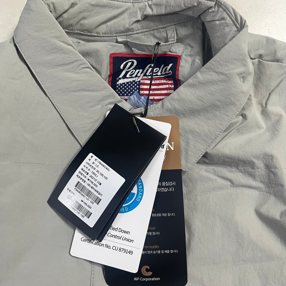 새상품)펜필드 퀄팅 다운 셔츠자켓 라이트그레이 95,100 상품이미지3