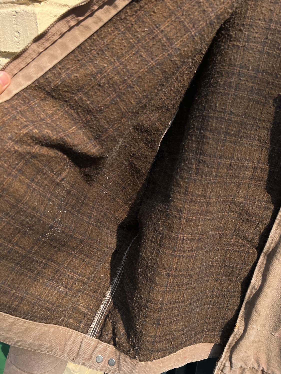 [XL]칼하트 USA J97 디트로이트 빈티지 워싱 브라운 워크 자켓 상품이미지8