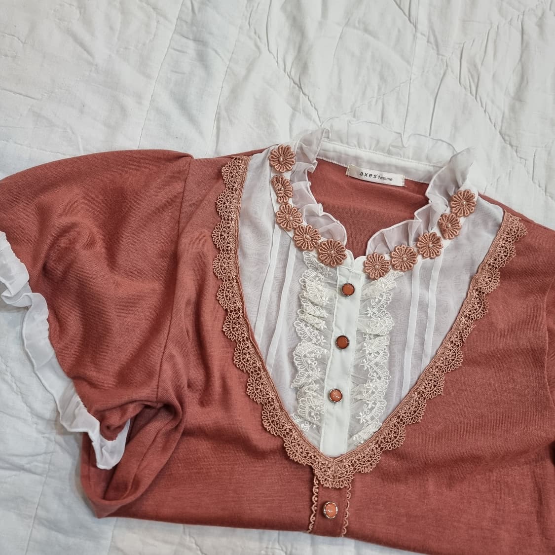 플라워 버튼 블라우스axes femme 악시즈팸므 상품이미지5