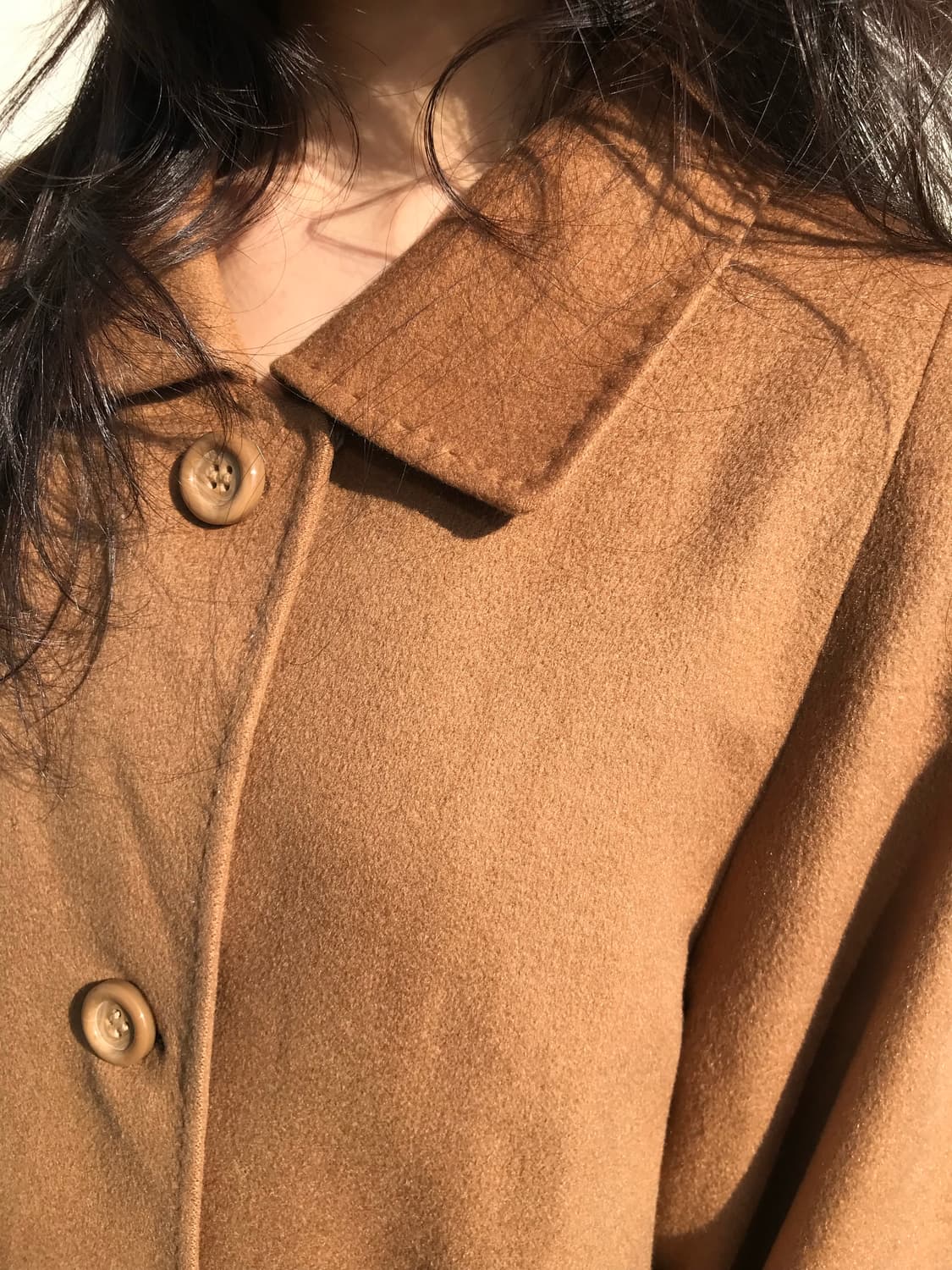 소프트 브라운 캐시미어 롱 코트 상품이미지5