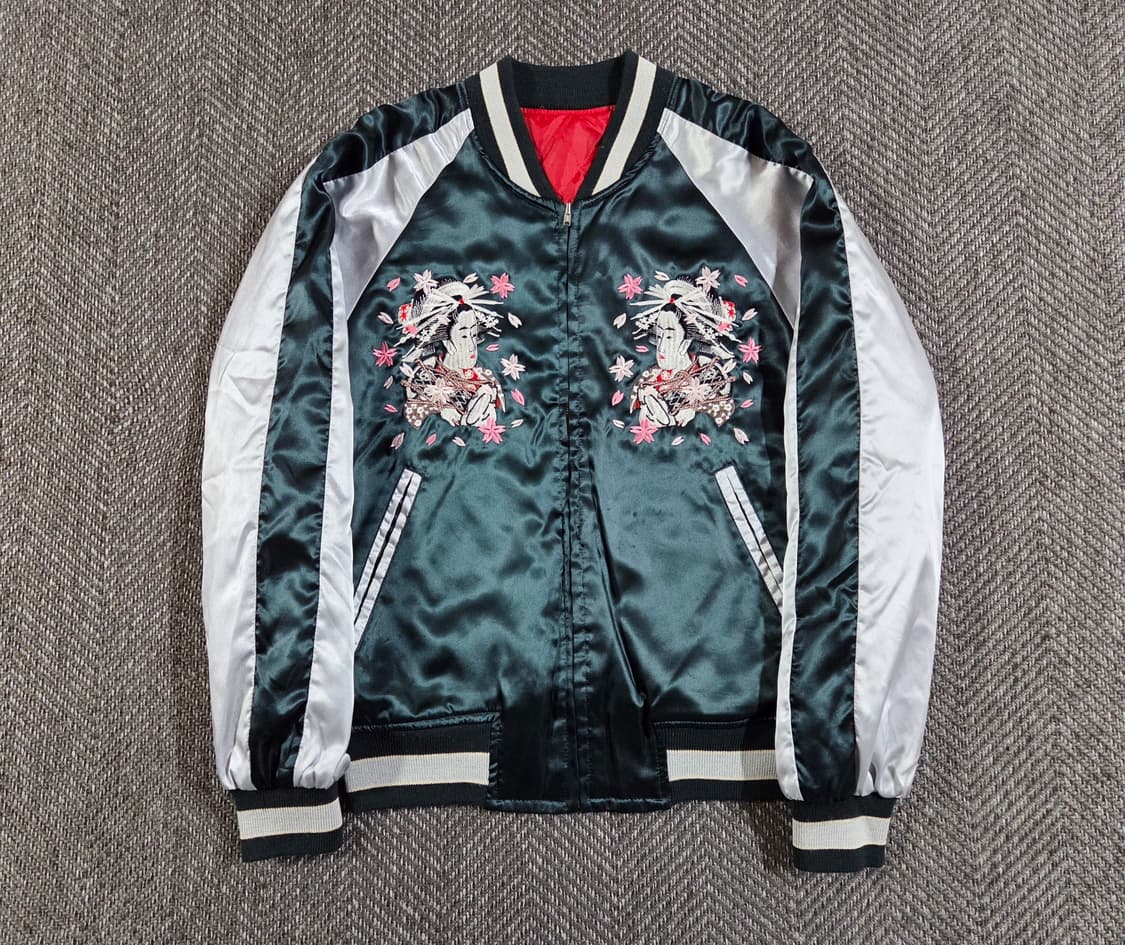 호시히메 게이샤 자수 딥 그린 스카잔 상품이미지1