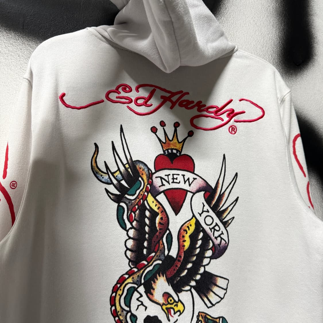 에드하디 오리엔탈 스컬 빅 프린팅, 자수 디테일 집업 후디 상품이미지6