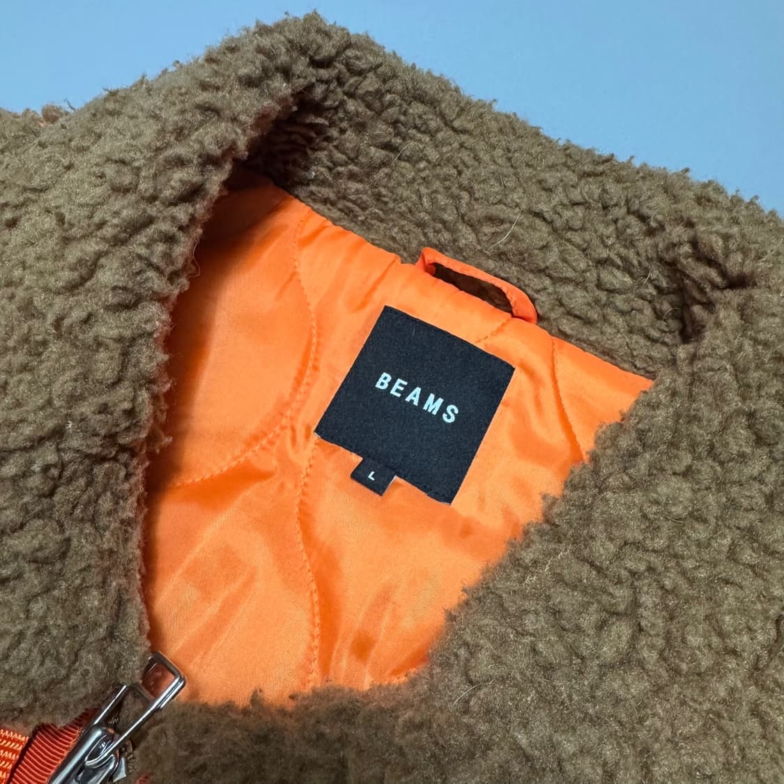 빔즈(BEAMS) 브라운컬러 폴리 덤블 보아 B-3 자켓 상품이미지4