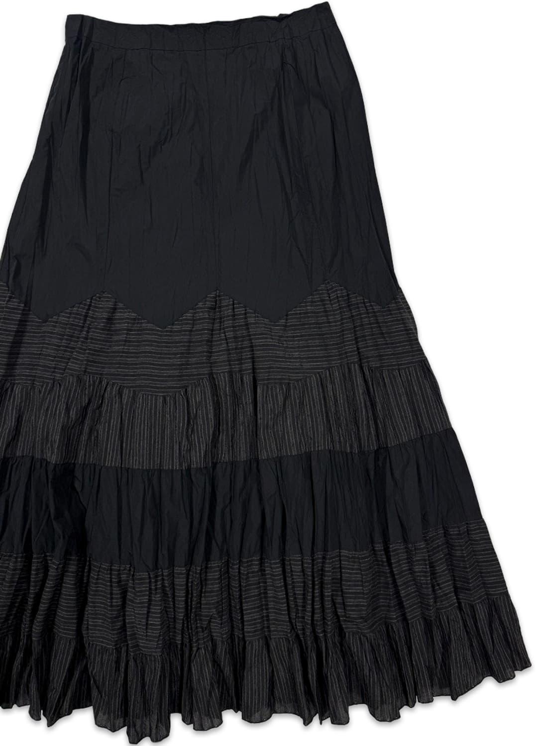 빈티지 블랙 스트라이프 롱 스커트 상품이미지2