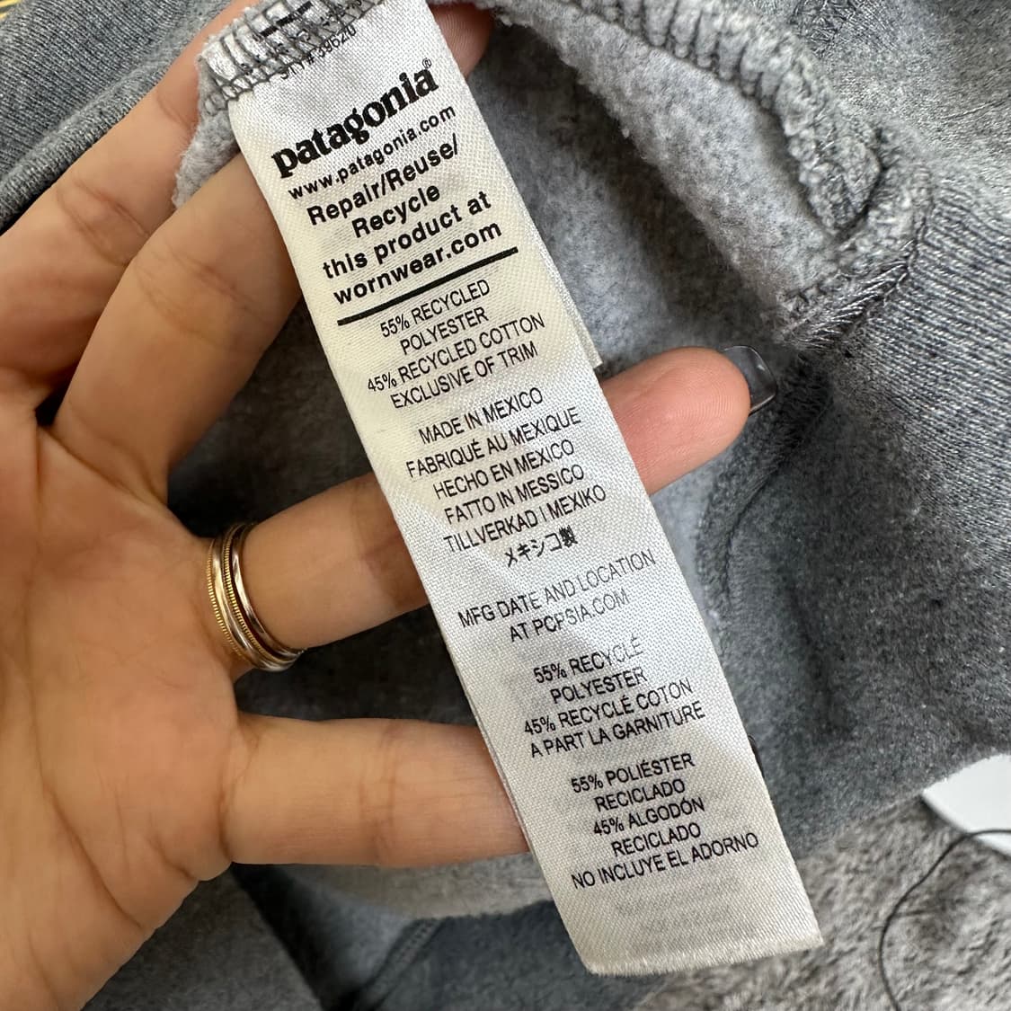 파타고니아 남자 기모 후드티 그레이 L   EOW 상품이미지8