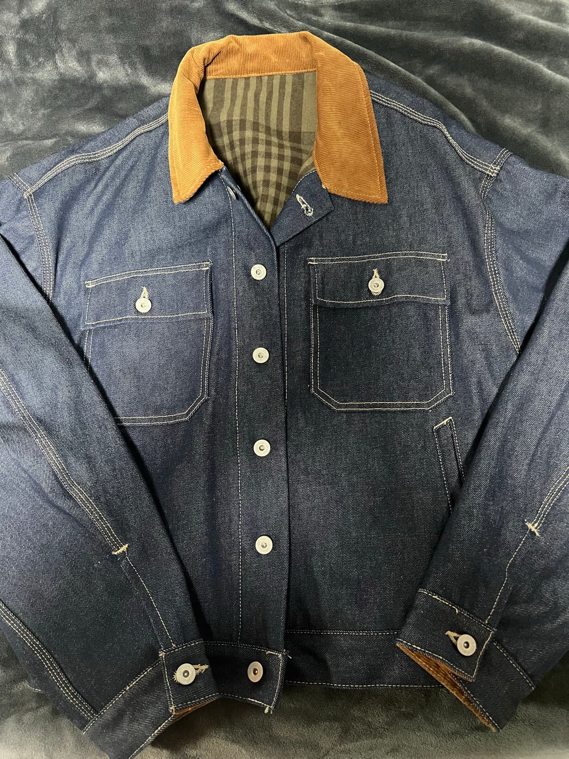 YZY SZN 6 SAMPLE DENIM JACKET BLUE S 상품이미지5