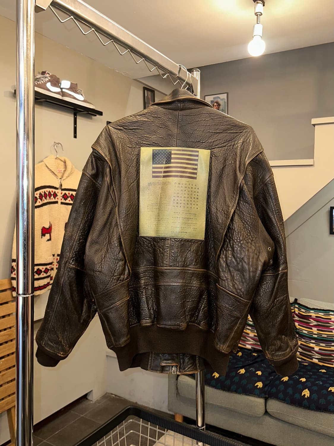 80-90’s Avirex G-1 shell leather flight 상품이미지3