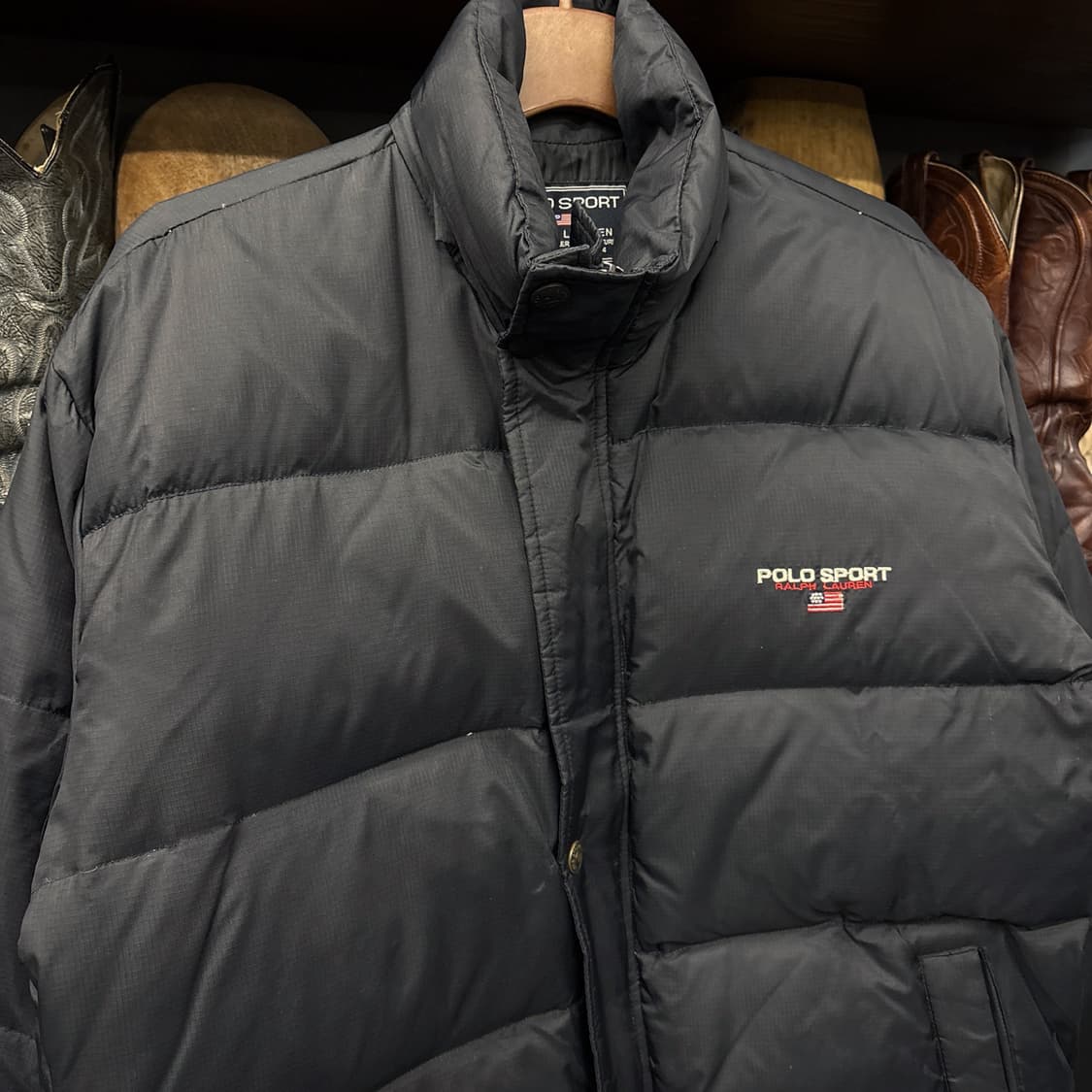 90s 폴로스포츠 테크니컬 텍스처 패딩 다운자켓 N165 상품이미지3