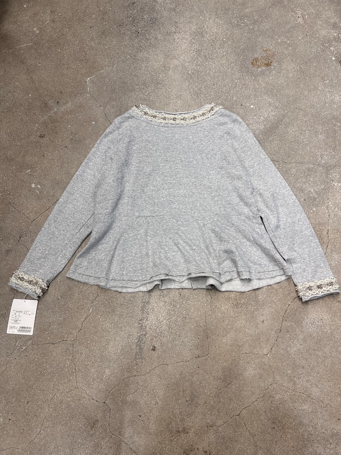 비즈 코튼 쭈리 가디건 그레이 상품이미지2