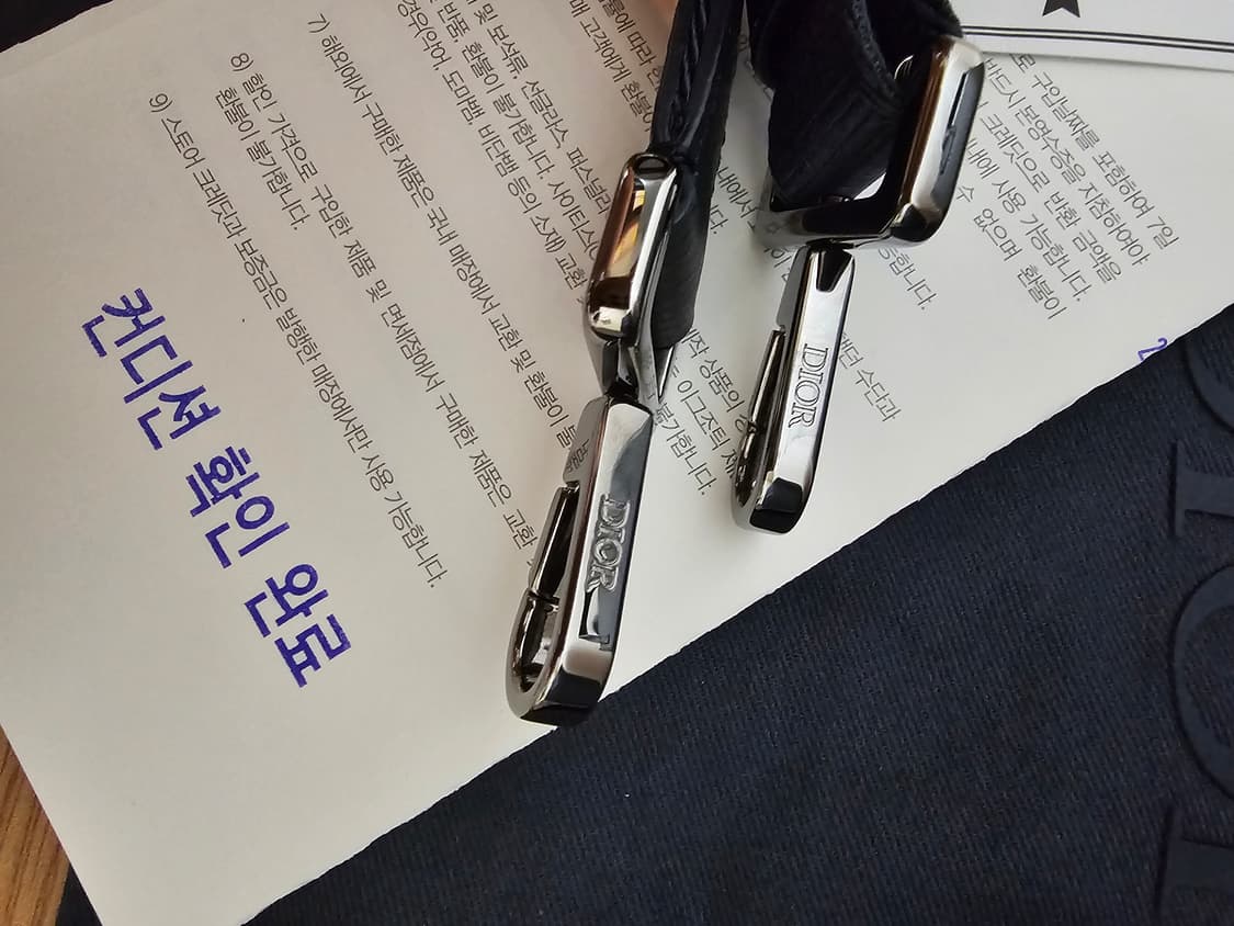 디올x오타니 한정판 미니 토트백 크로스백 다크네이비 (새상품) 상품이미지8