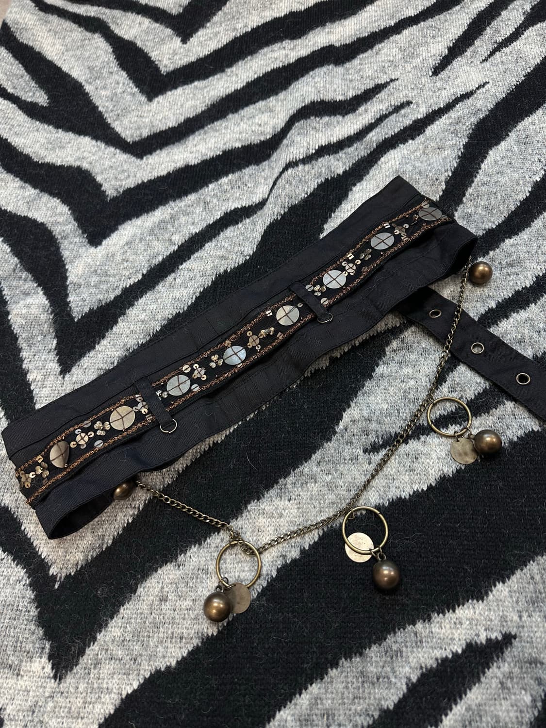 chain detail beads point belt 상품이미지1