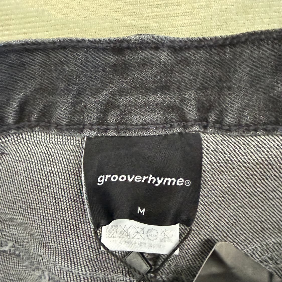 (M)그루브라임 Groove rhyme 흑청 카고데님팬츠(새상품) 상품이미지3