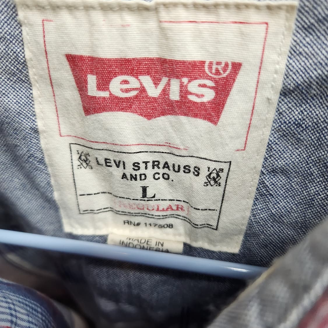 리바이스 레드탭 원포켓 체크패턴 반팔셔츠 L(XL) 상품이미지5