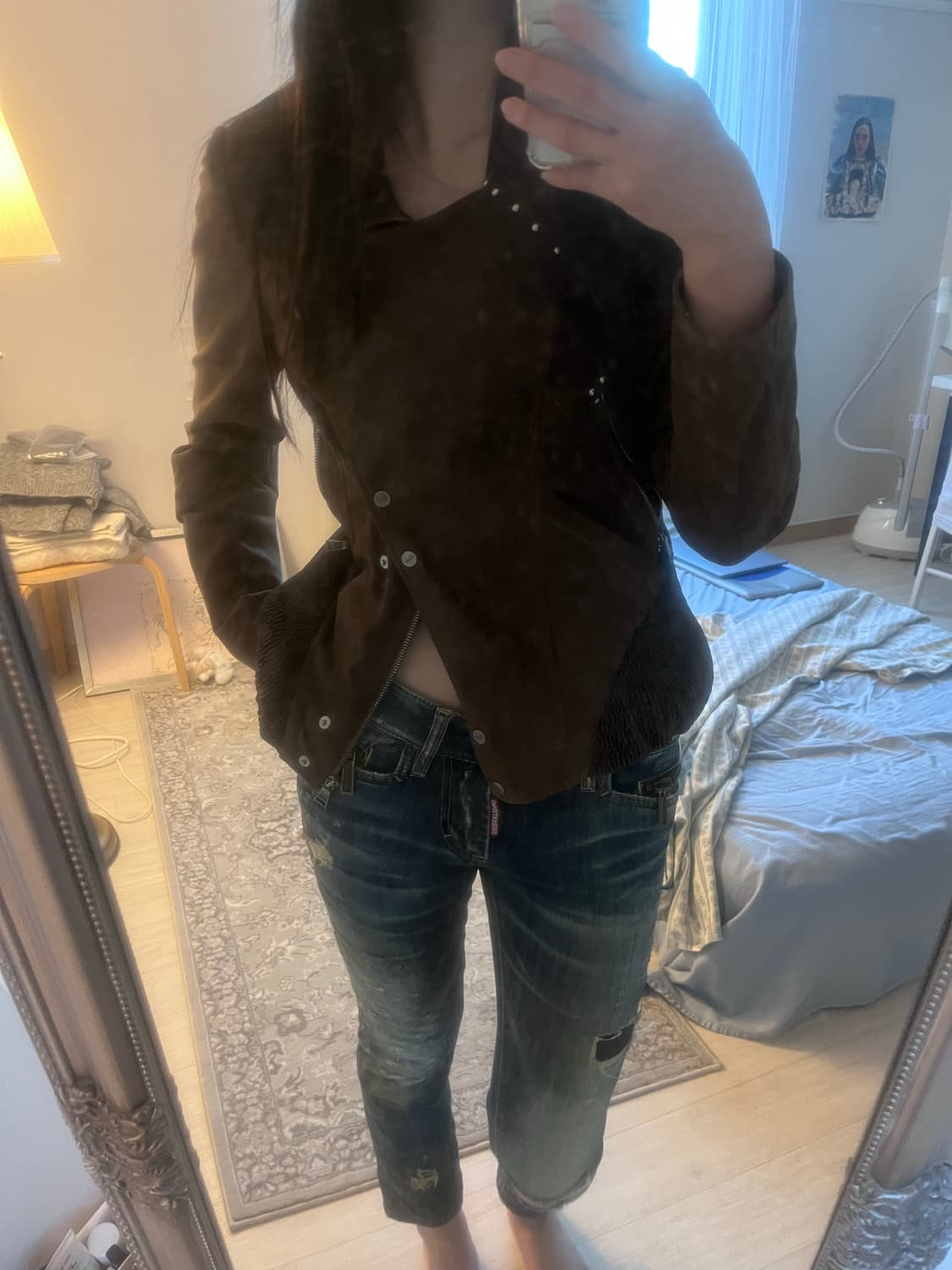 구찌 빈티지 가죽자켓(브라운) 상품이미지5