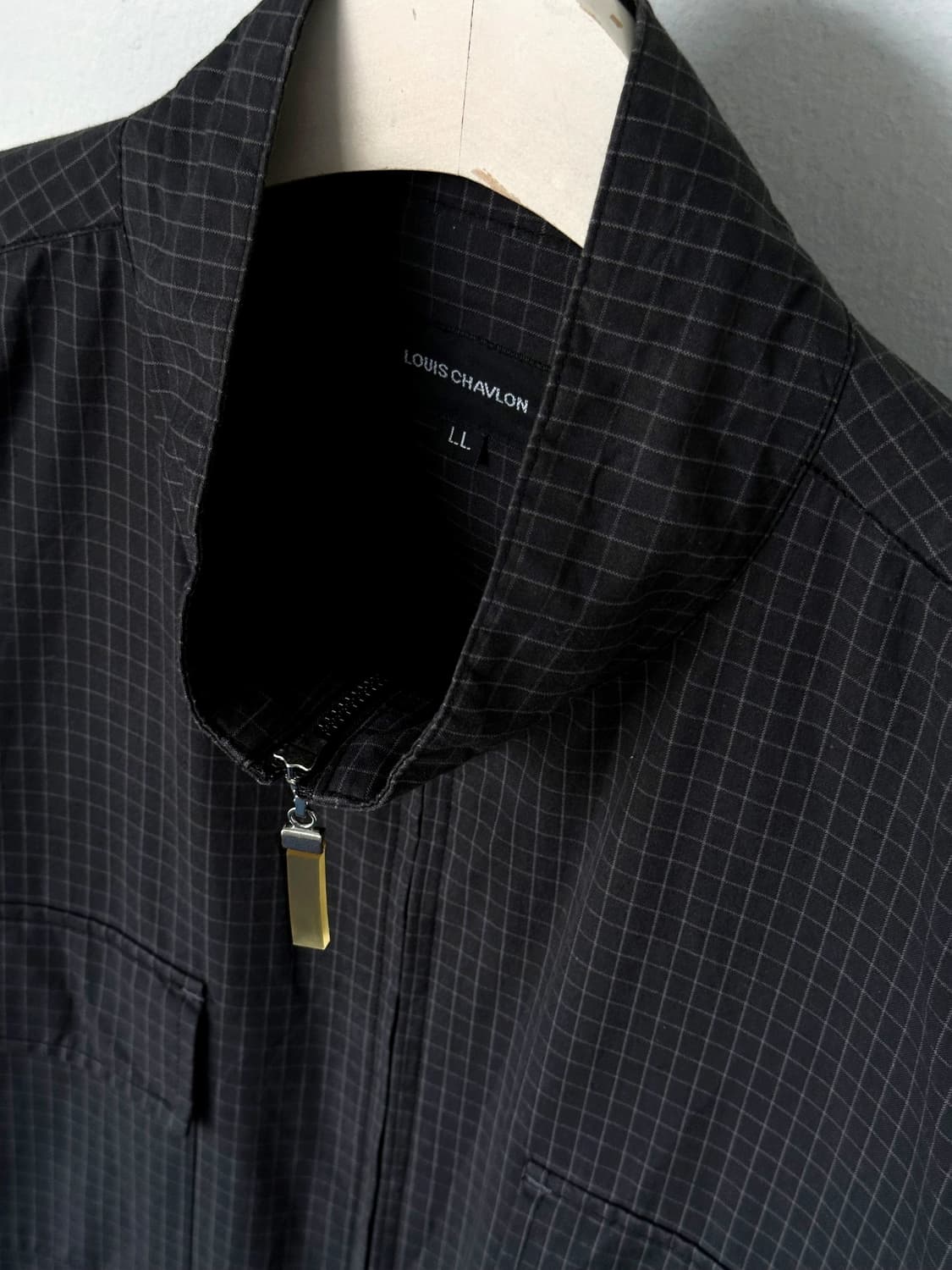 Washed cotton graph design zip jacket 상품이미지3