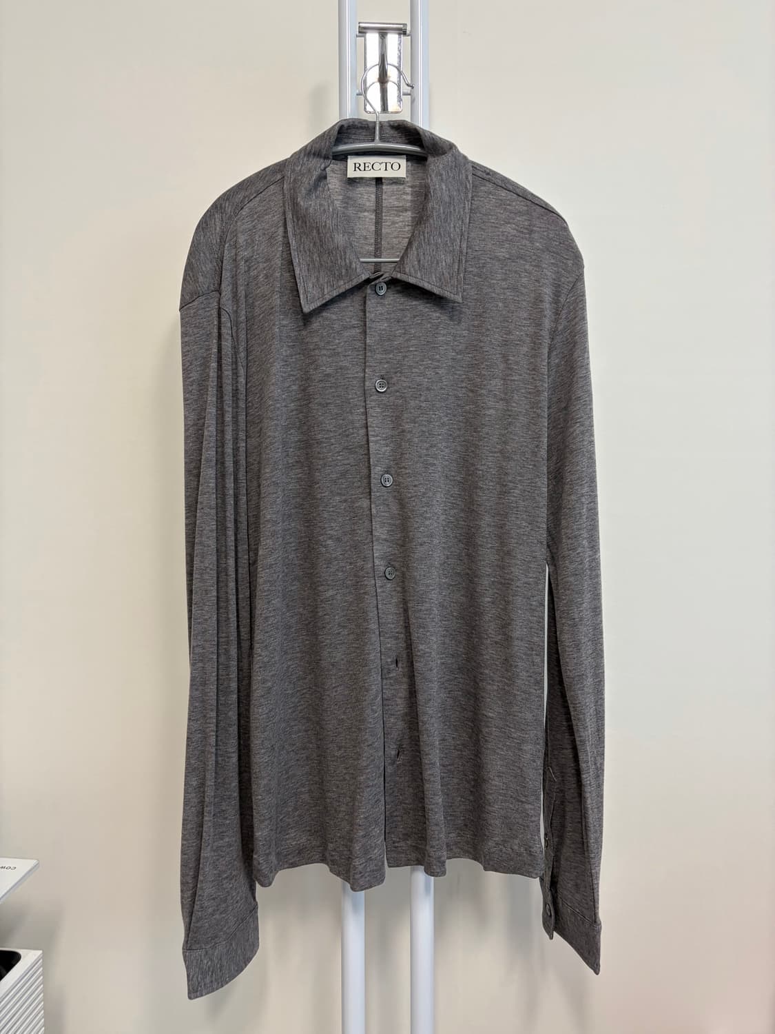 렉토 슬림핏 저지 셔츠 멜란지 그레이 상품이미지1