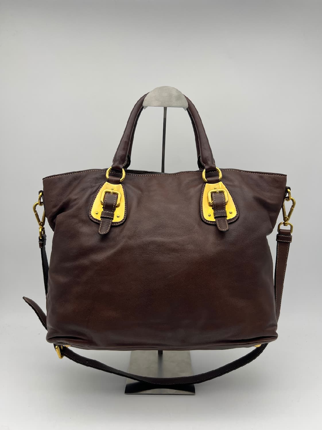 프라다 브라운 투웨이 레더백 상품이미지2