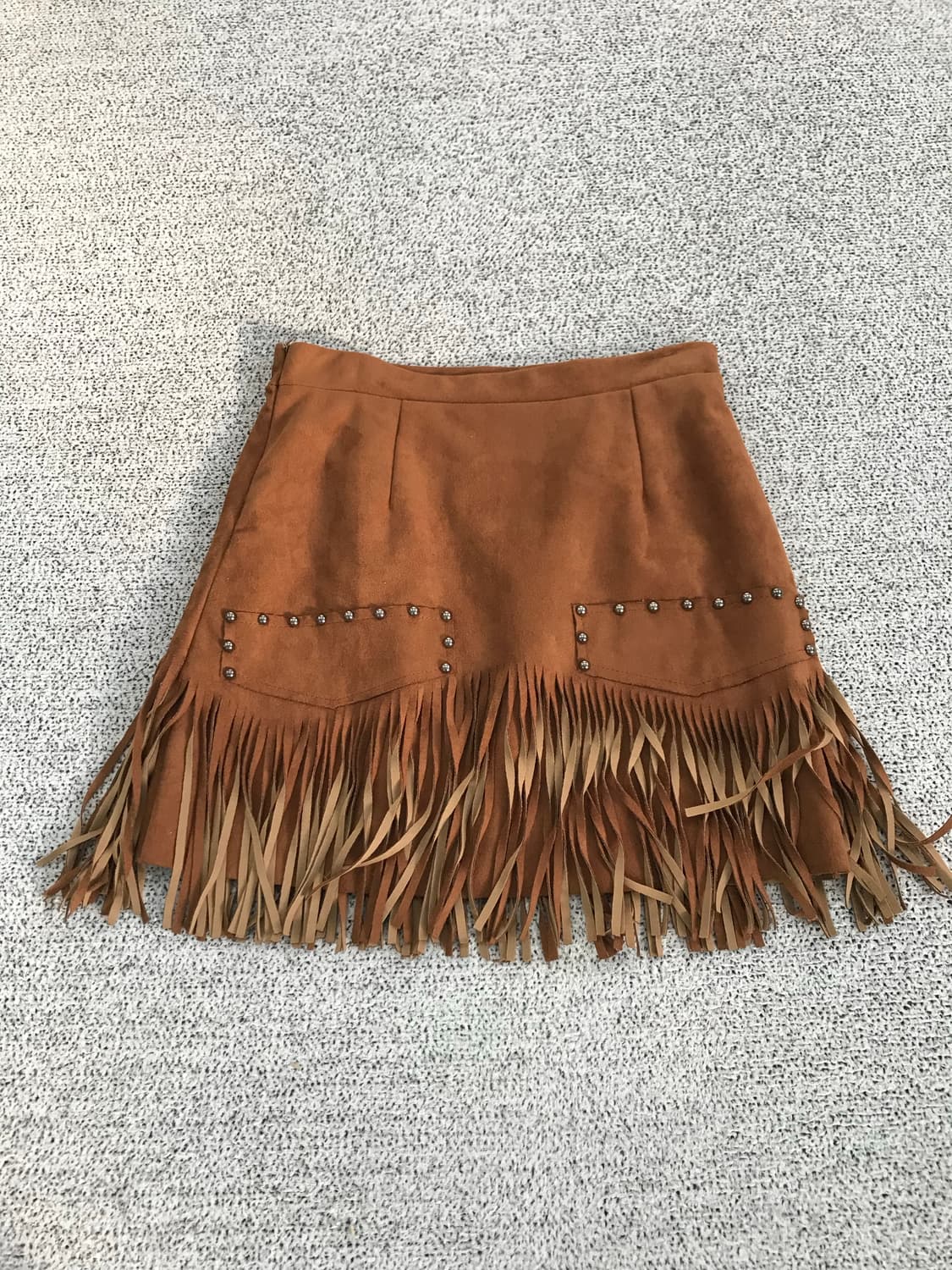 웨스턴 스웨이드 미니 스커트 상품이미지5