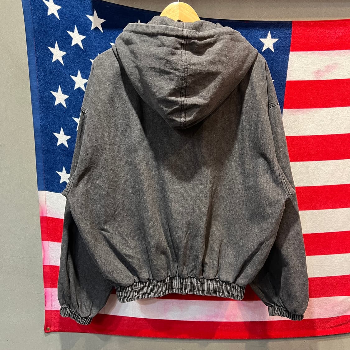 워싱 차콜 데님 후드 자켓 상품이미지2