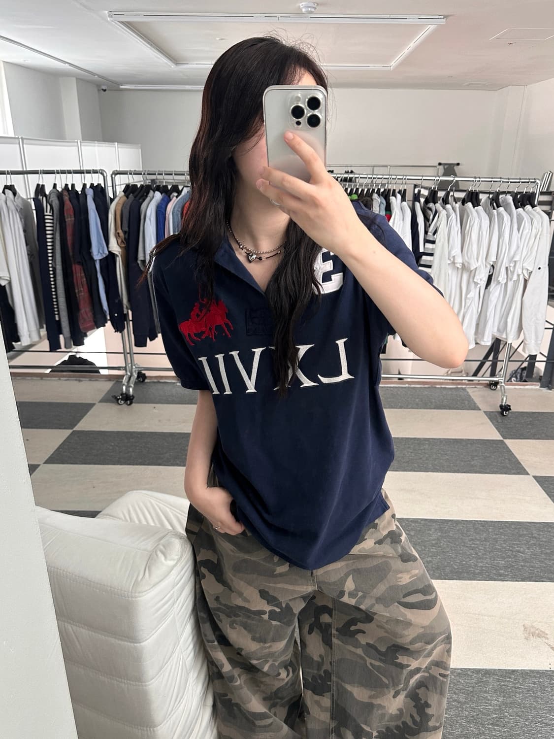 폴로 랄프로렌 네이비 더블 빅포니 럭비 카라티 상품이미지9