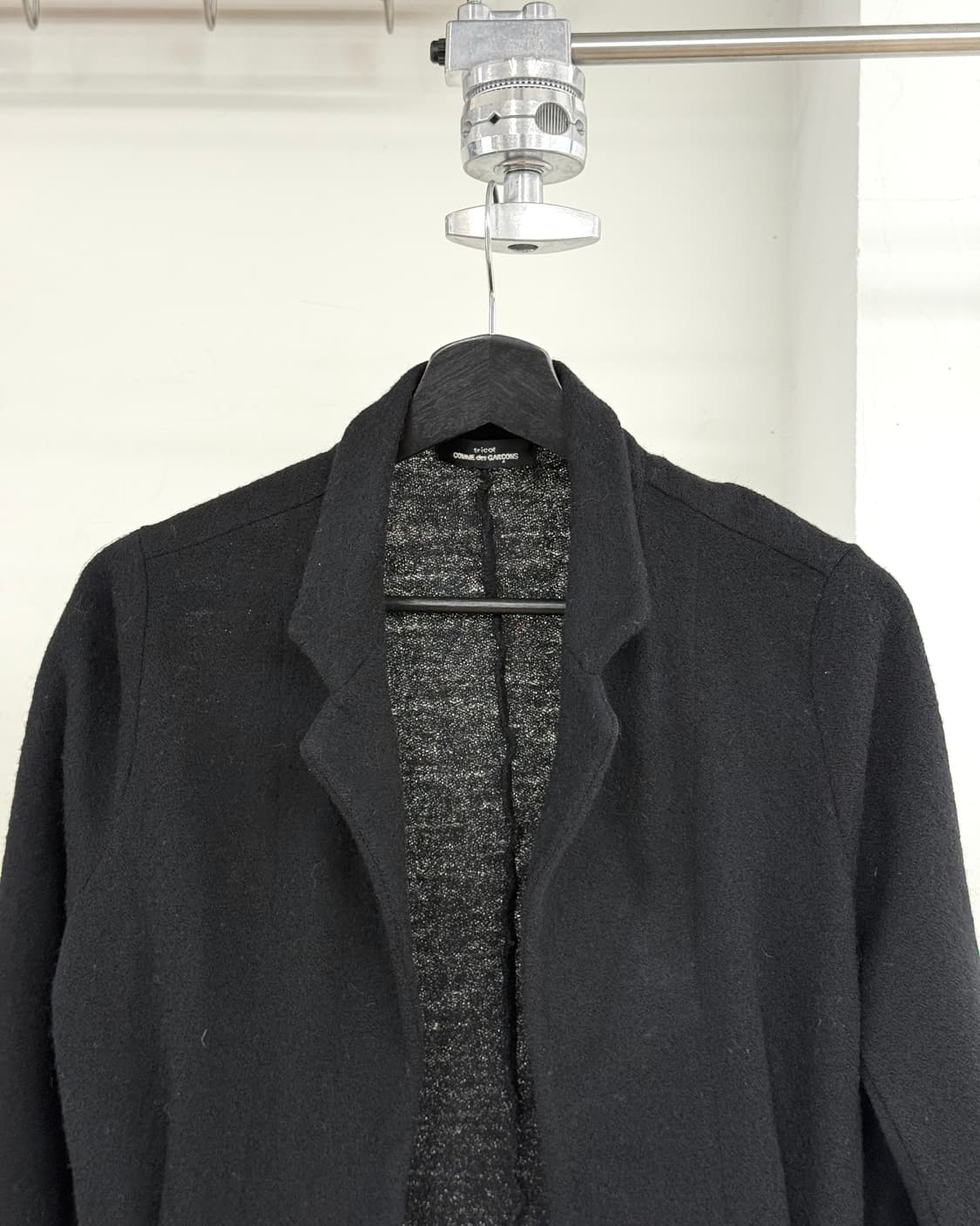 꼼데가르송 트리콧 블랙 스팽글 포켓 오픈 가디건 상품이미지2