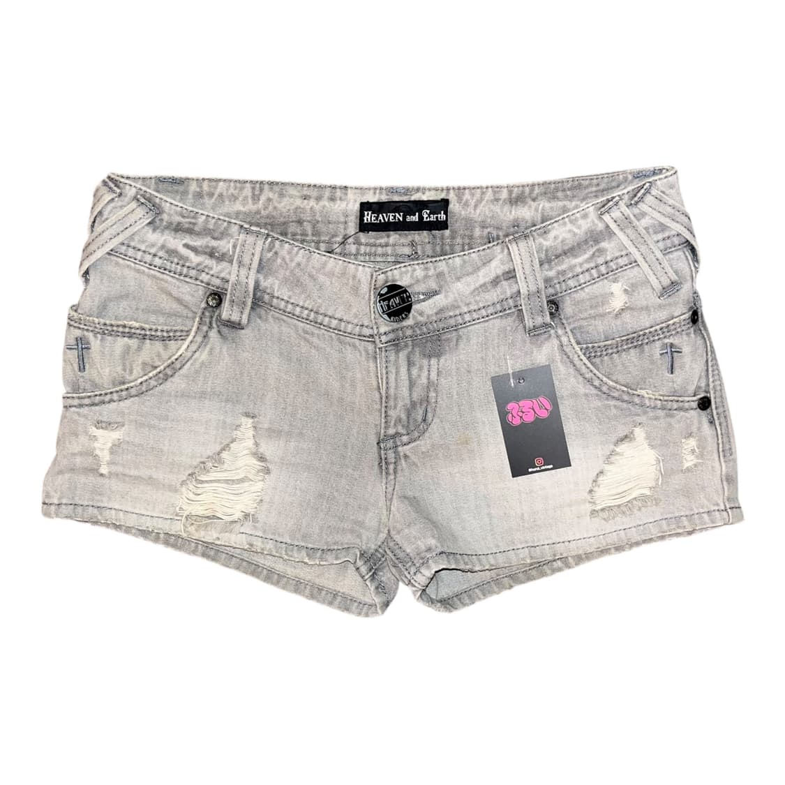 HEAVEN and Earth 헤븐앤얼스 데미지 숏 팬츠 갸루y2k 상품이미지1