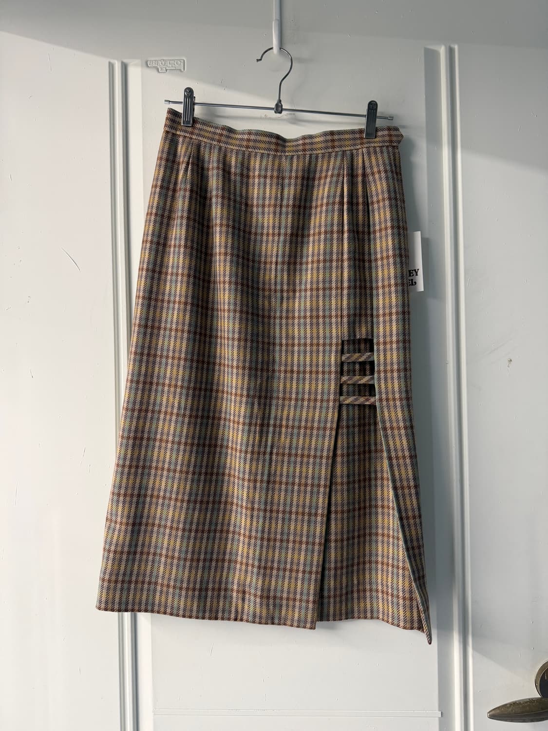 일본빈티지 체크 롱스커트 상품이미지5