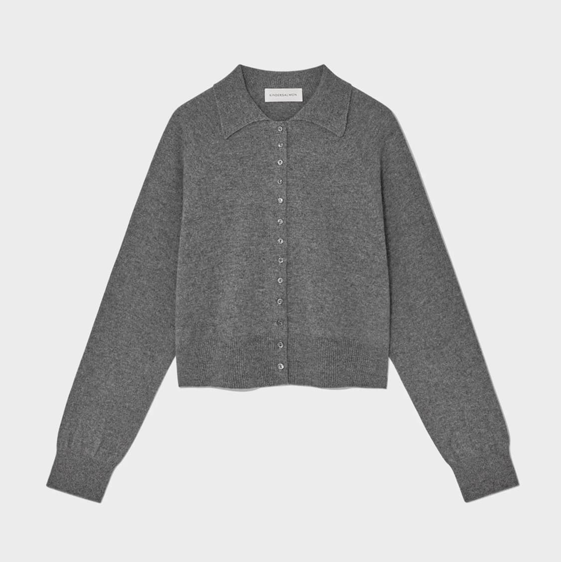 킨더살몬 캐시미어 가디건 멜란지 그레이 상품이미지4