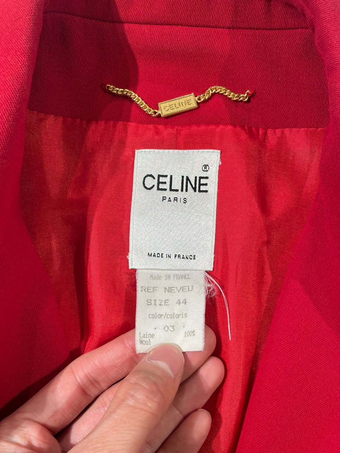 셀린느 레드 금장 버튼 울 블레이저 상품이미지7