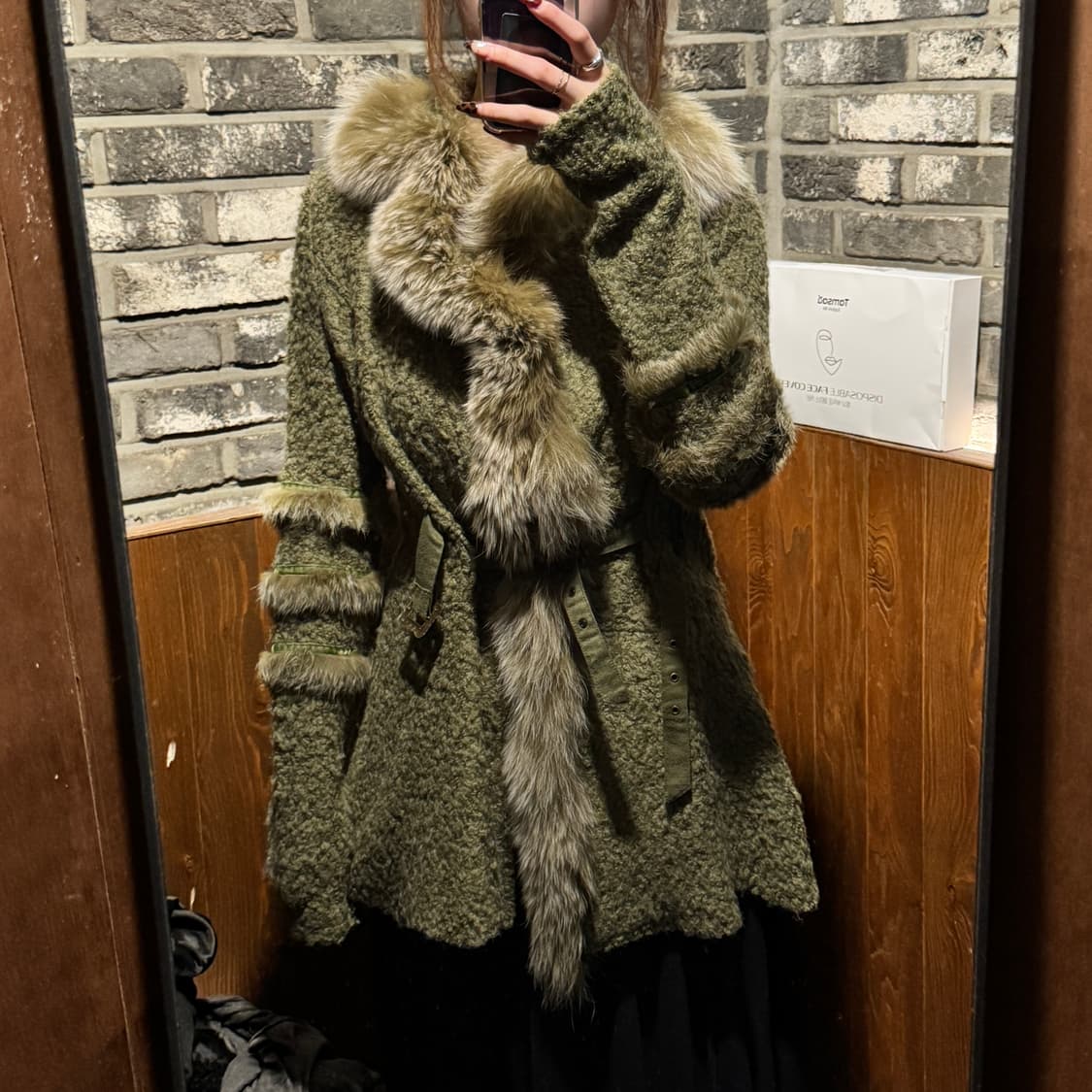 M) Y2K 페어리 그런지 퍼 트리밍 가디건 재킷 상품이미지9