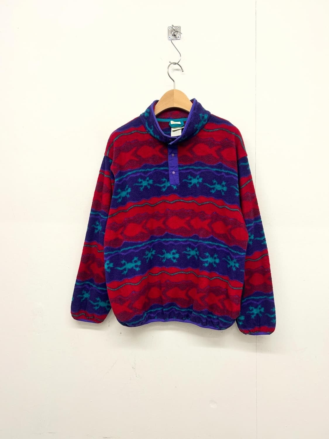 90s LLBean 패턴 플리스 풀오버 상품이미지1