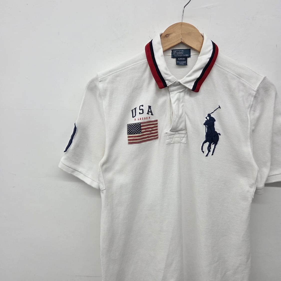 폴로 랄프로렌 빅포니 USA 반팔 카라티 화이트 여m 상품이미지3