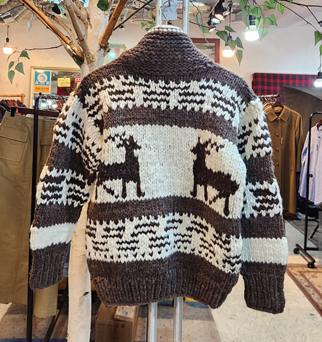 캐나다 핸드메이드 두툼한 양모 인디언 코위찬 스웨터 cowichan 상품이미지7