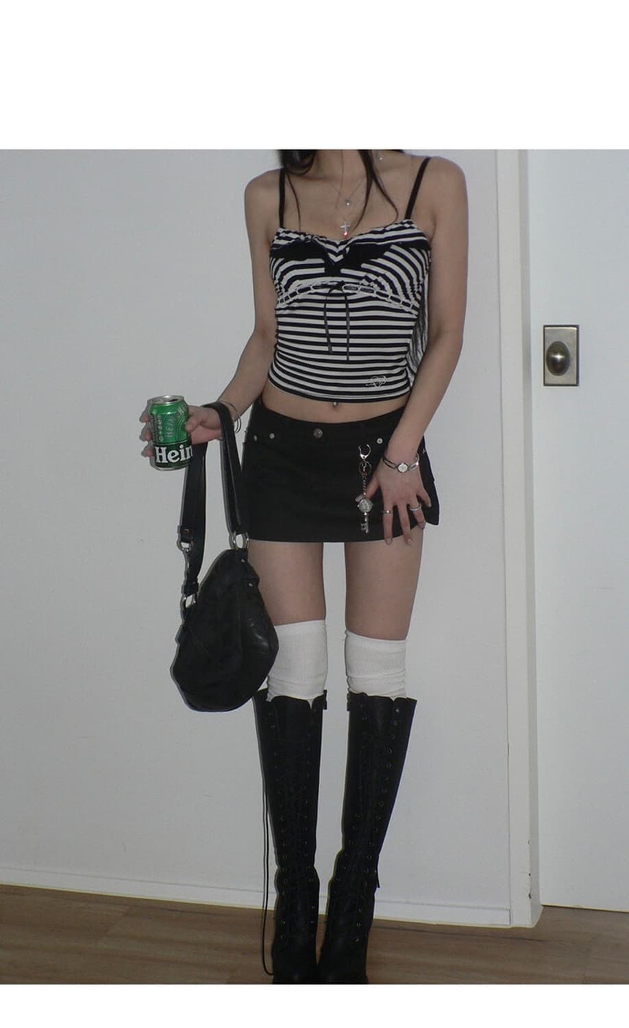 <새상품>엔넘파 로우웨스트 스커트 블랙 s 상품이미지4