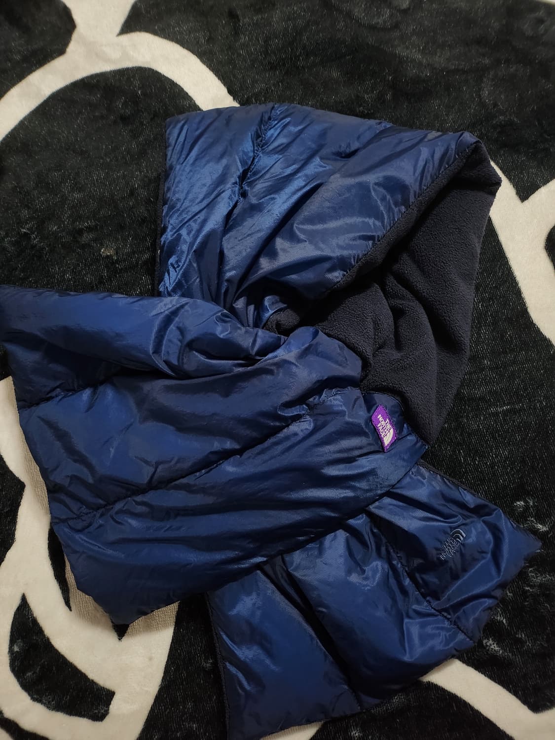 노스페이스 퍼플라벨 필드 다운 목도리 네이비 상품이미지4