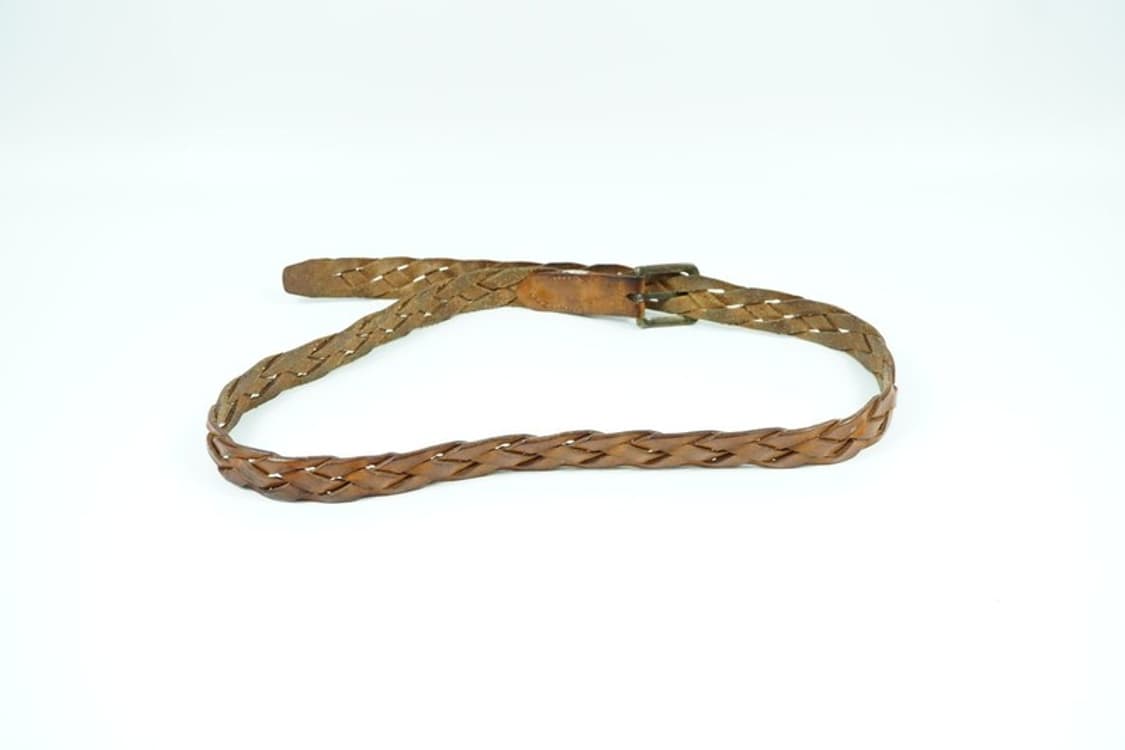 리얼 레더 브라운 위빙 꼬임 가죽 벨트 상품이미지3