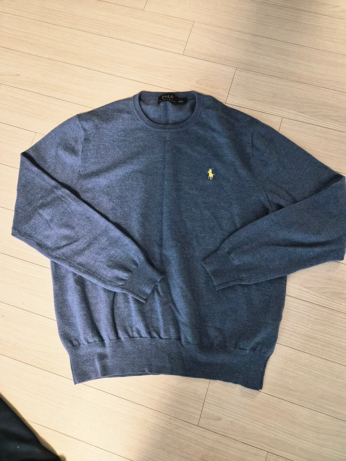 폴로 랄프로렌 메리노 울 크루넥 니트 (블루/L) 상품이미지6