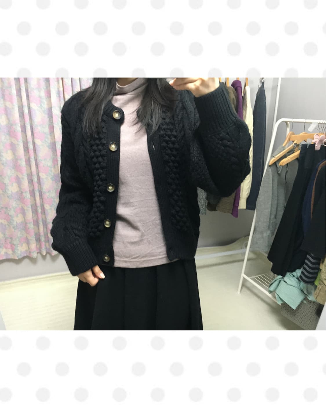 블랙 도톰 가디건 상품이미지3