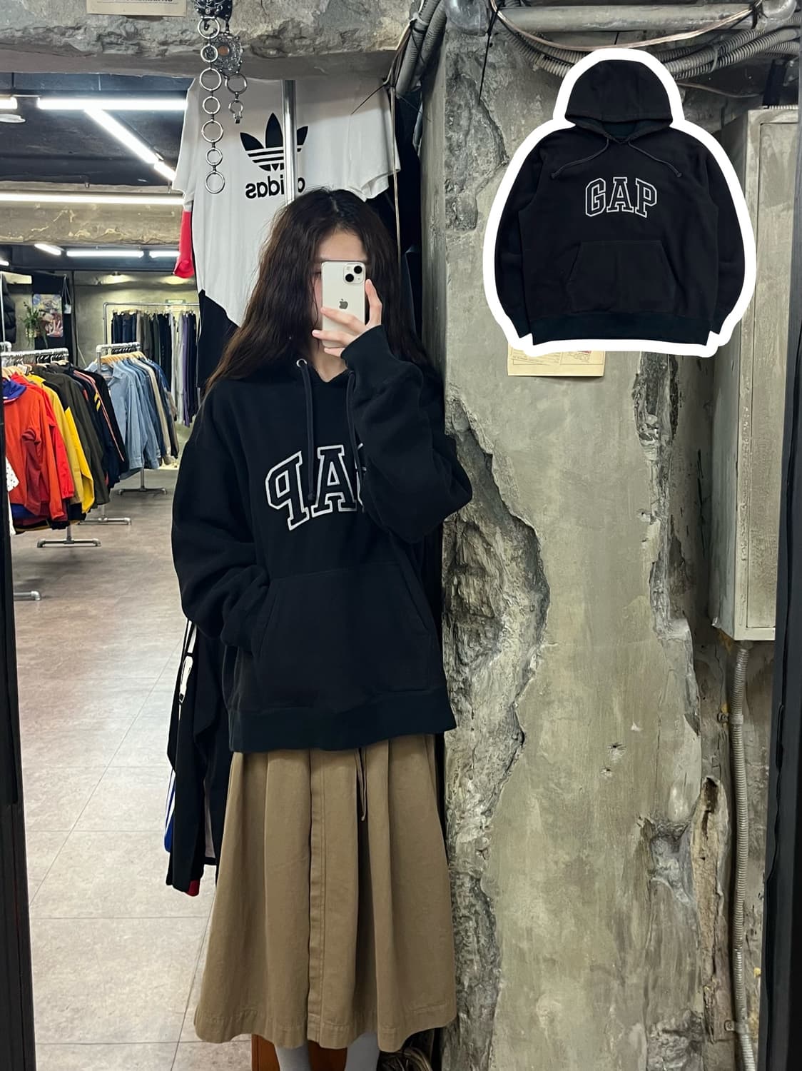 갭 플리스 후드티 블랙 L #csz2243 상품이미지1