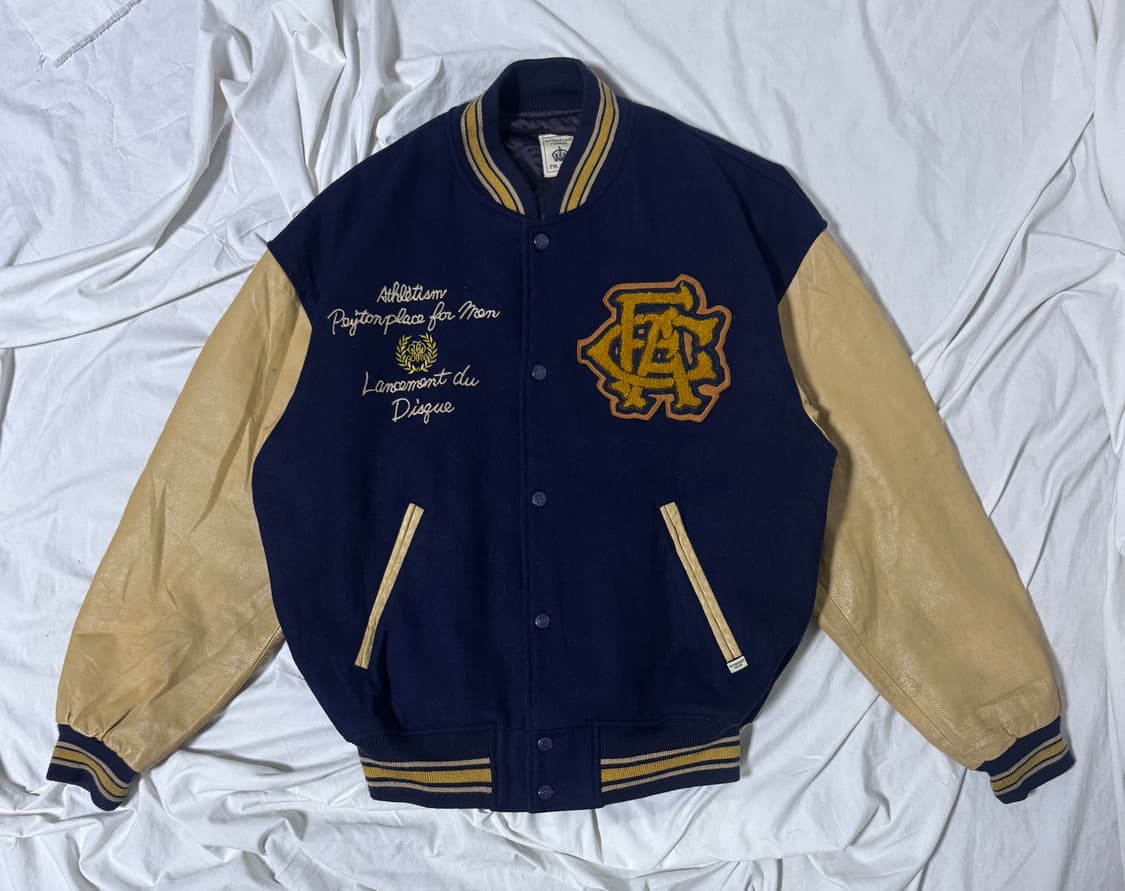 PPFM 소가죽 와펜 자수 바시티 자켓 상품이미지2