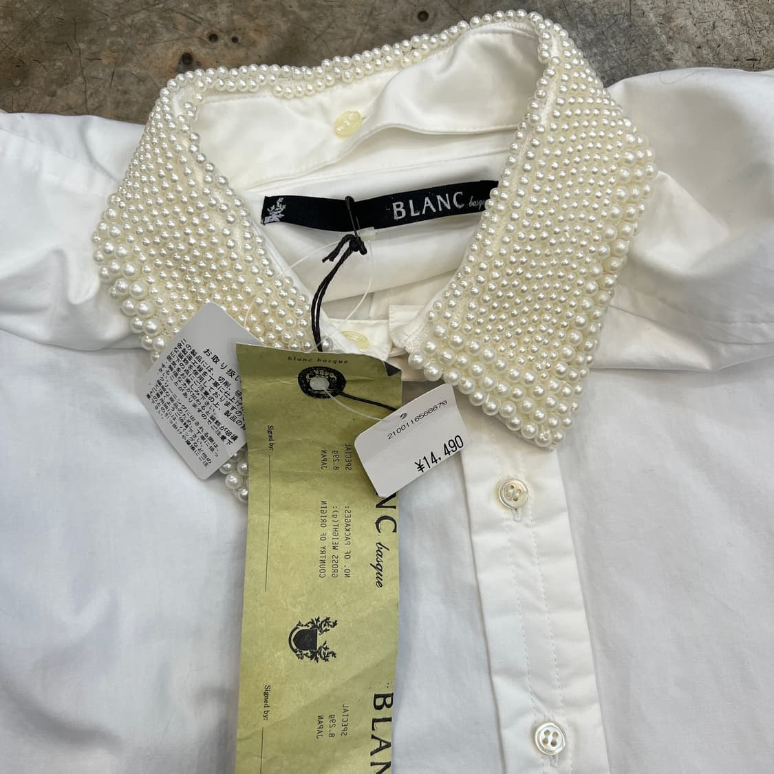 BLANC basque 진주카라 셔츠 상품이미지5