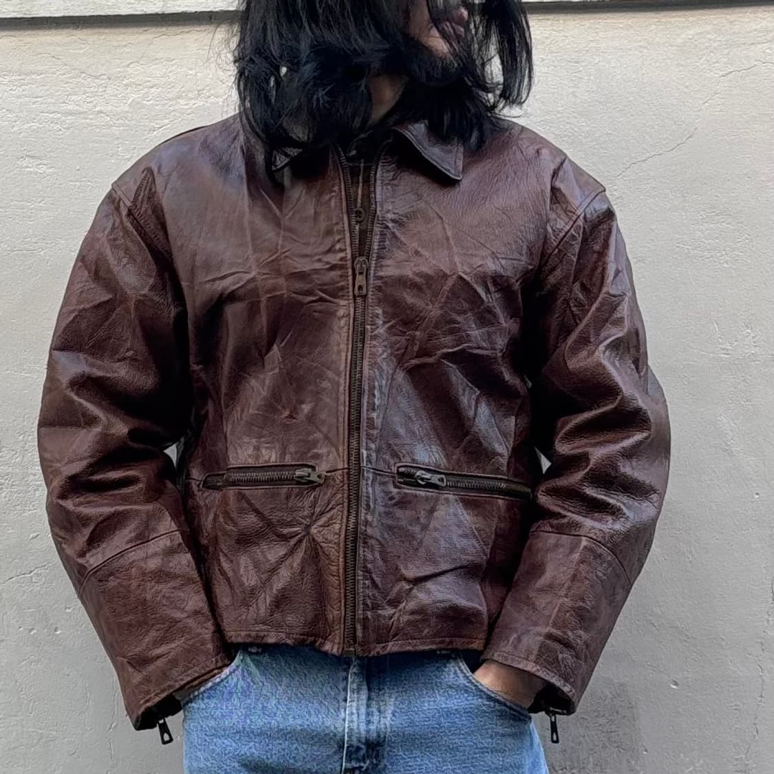 이태리 빈티지 레더 자켓 상품이미지8