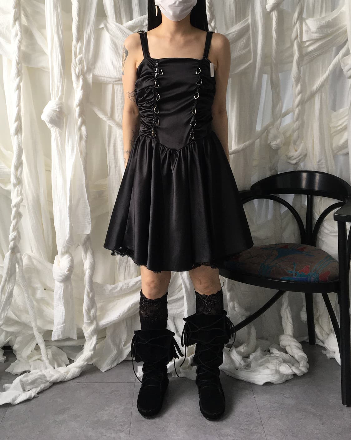 Glossy shirring dress 상품이미지6