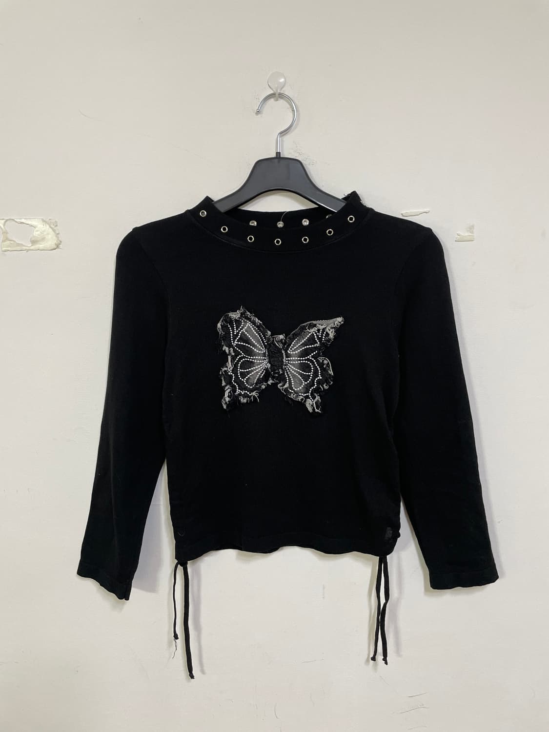 재패니즈 빈티지 나비 프린팅 긴팔 티셔츠 상품이미지2