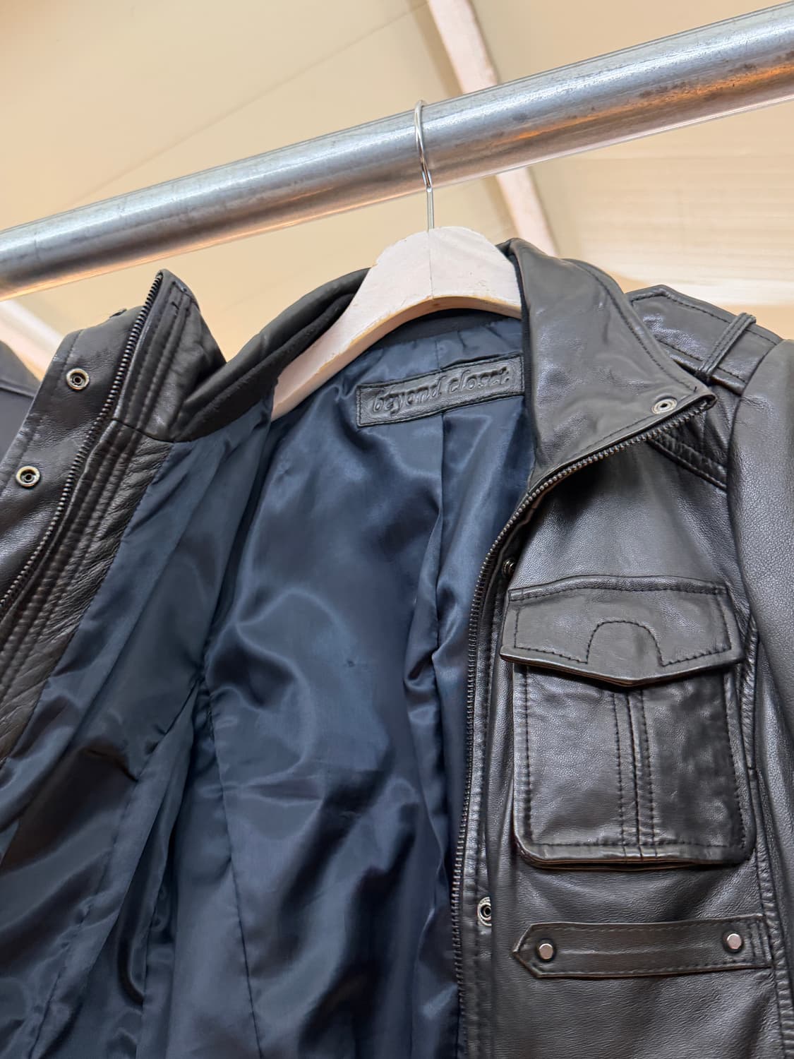 비욘드클로젯 여성 양가죽 자켓 블랙 상품이미지2