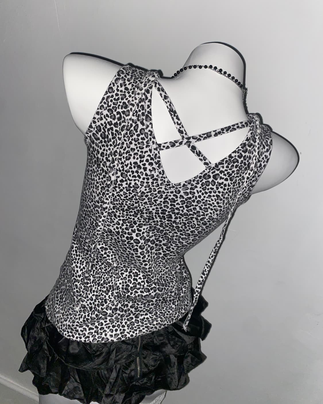 Leopard Cross-Bac Sleeveless Top 상품이미지4