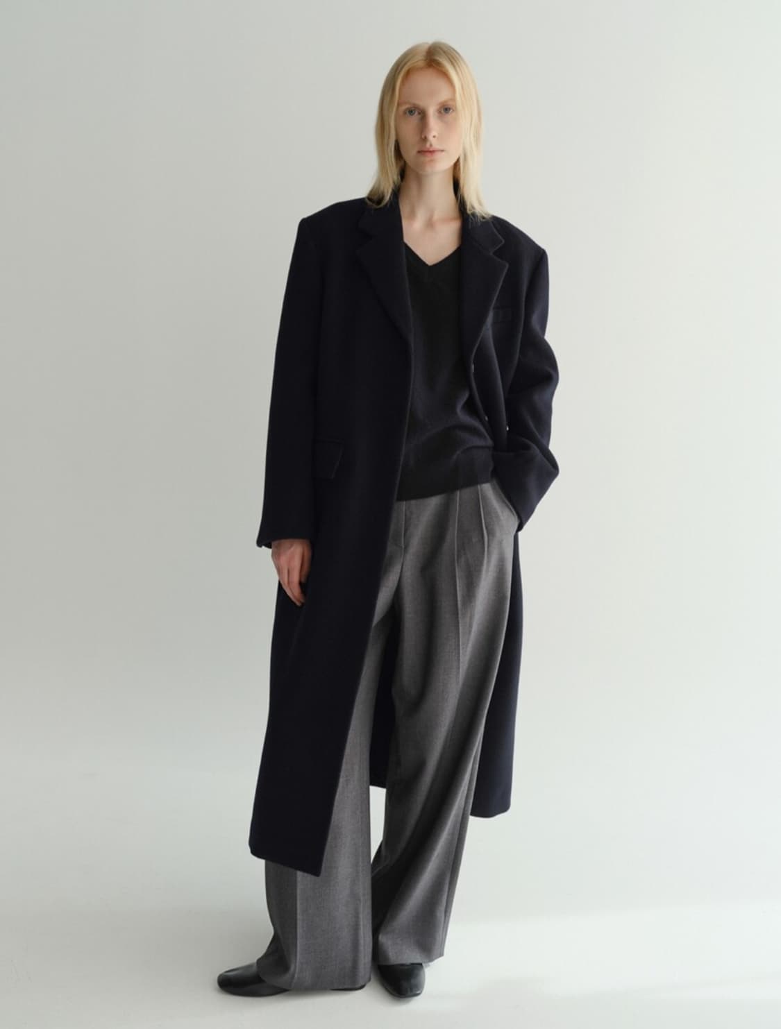 EAAH TAILORING WOOL COAT NAVY 이아 코트 상품이미지5