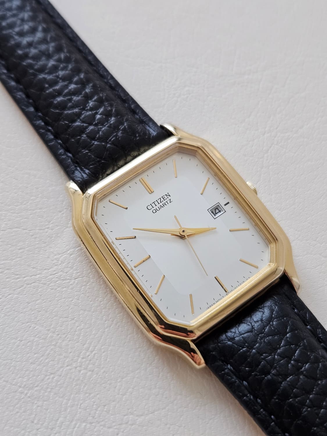 빈티지 시티즌 쿼츠 금장 가죽 시계 상품이미지1
