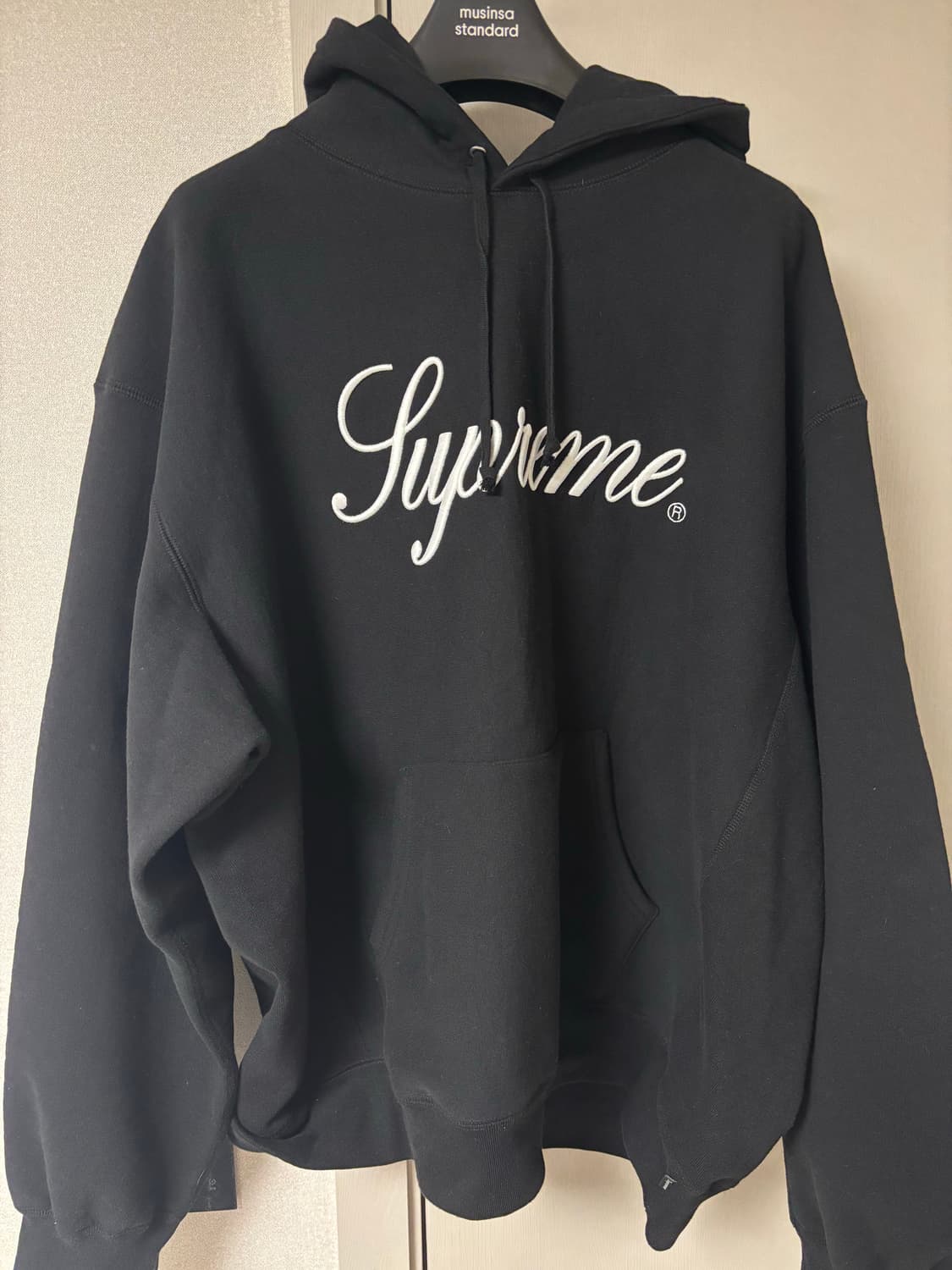 슈프림 자수로고 후드티 블랙 xxl 상품이미지1