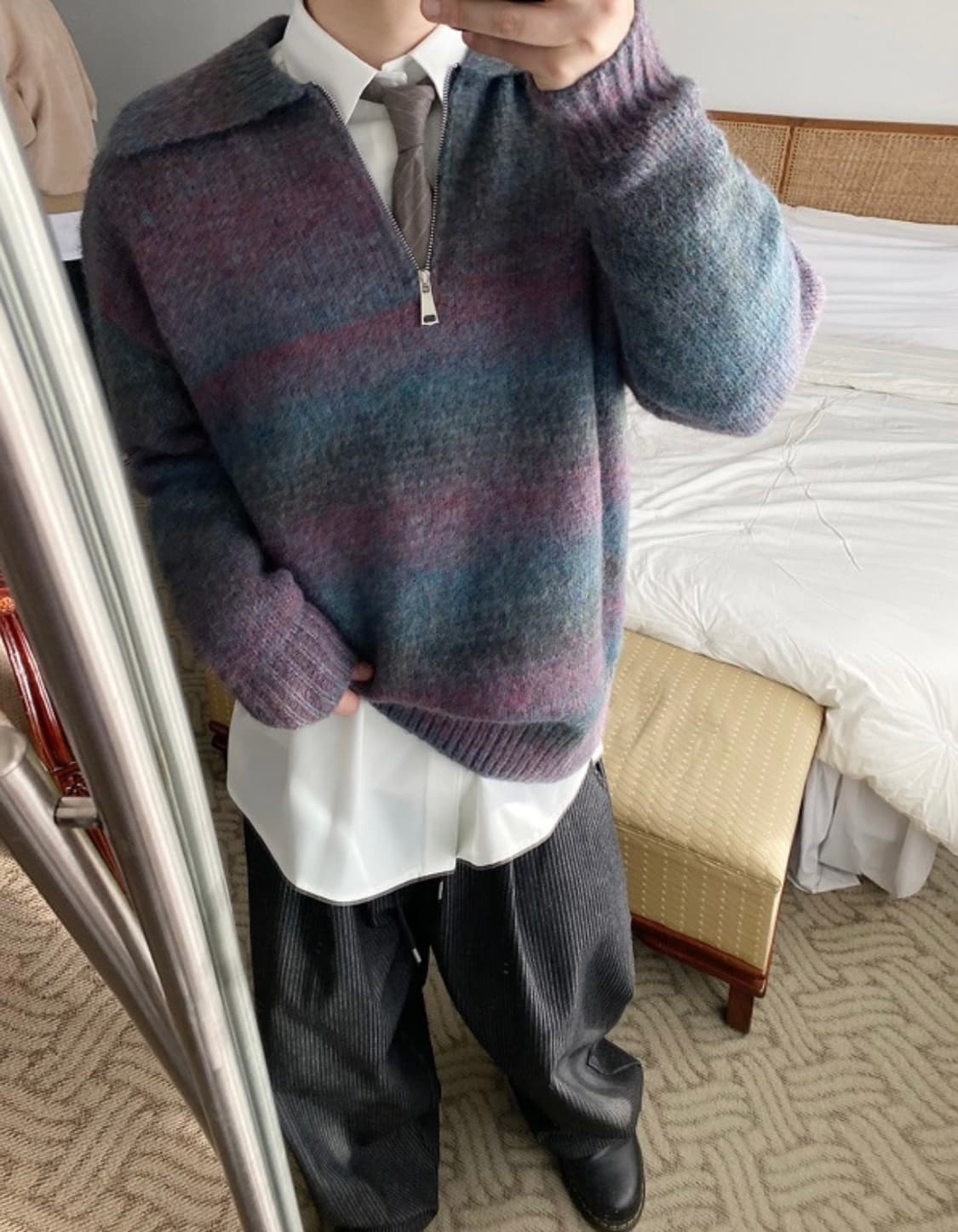 하프 집업 니트 새상품 상품이미지3